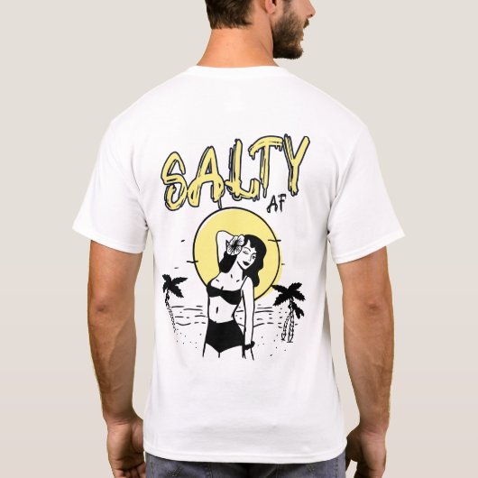 Zon op het strand door Salty AF T-shirt (Achterkant)