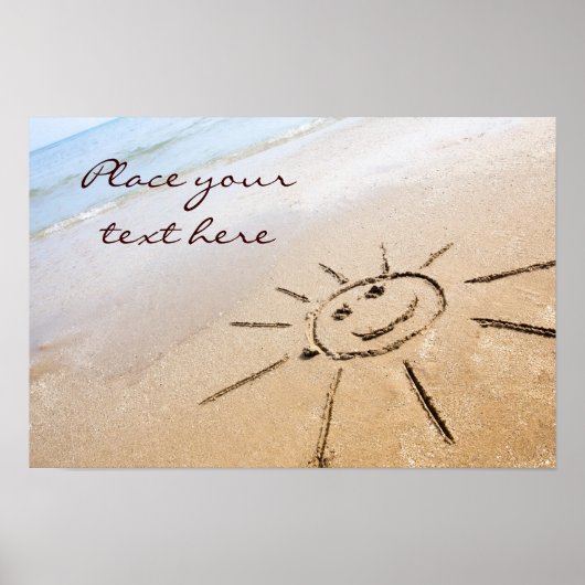 Zon op het strand poster (Voorkant)