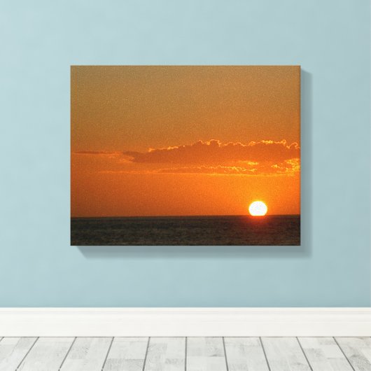 Zon op het water bij zonsondergang > Zonnecanvasaf Canvas Afdruk (Insitu (Houten vloer))