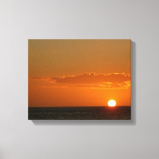Zon op het water bij zonsondergang > Zonnecanvasaf Canvas Afdruk (Voorkant)