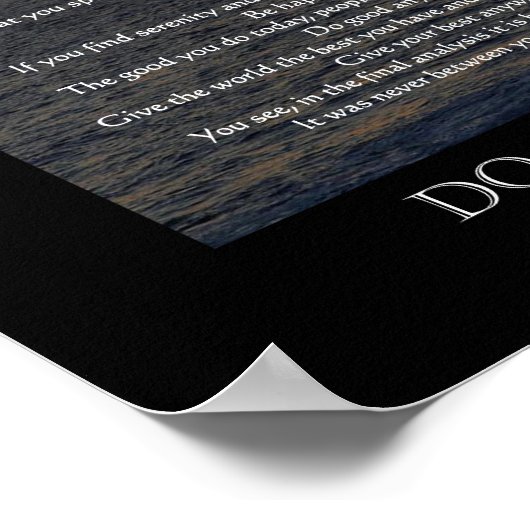 Zon op Ocean Bottom: "Doe het hoe dan ook" Poster (Hoek)