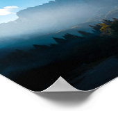 Zon op paarden bij het Fusine-meer in Italië Poster (Hoek)