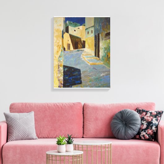 Zon op straat canvas afdruk (Insitu (Woonkamer))