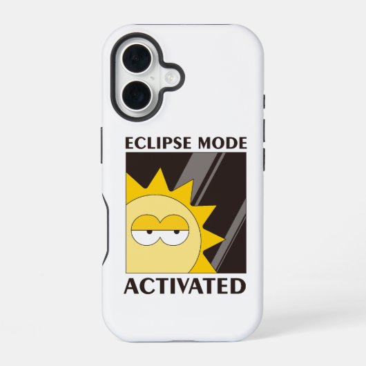 Zon op zwarte achtergrond iPhone 16 hoesje (Achterkant)