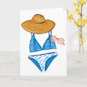 Zon opzuigen - Blauw zwempak 2 Kaart (Gele Bloem)