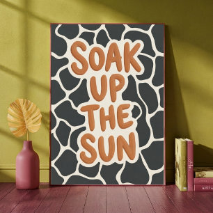 Zon Opzuigen Giraffe Print Patroon Typografie