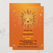  Zon Oranje Geel Celsius Baby shower Kaart (Voorkant / Achterkant)