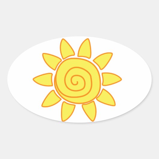 zon ovale sticker (Voorkant)