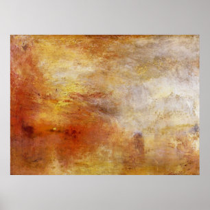 Zon over een meer door Joseph Mallord Turner Poster