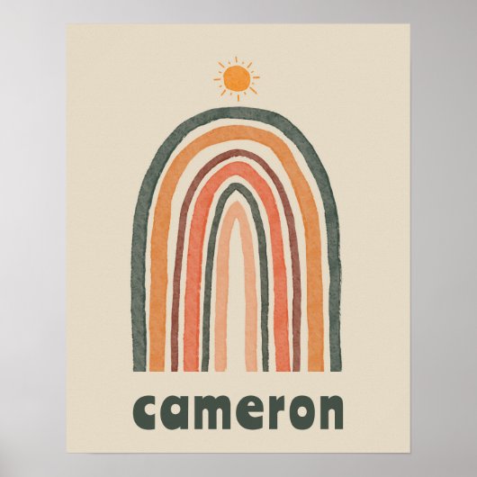 Zon Over Een Regenboog Poster (Voorkant)