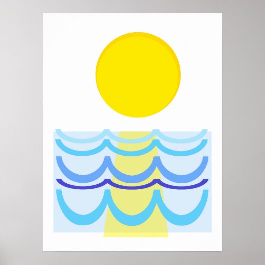 Zon over het Abstracte water Poster (Voorkant)