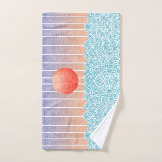 Zon over het zee bad handdoek (Handdoek)
