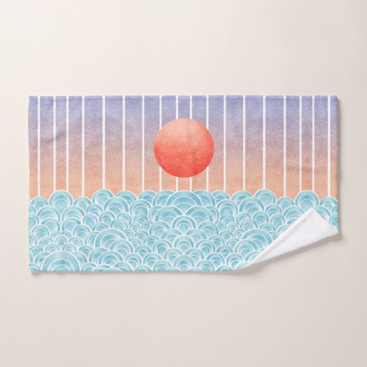 Zon over het zee bad handdoek (Handdoek)