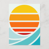 Zon over oceaangolven, modern briefkaart (Voorkant)