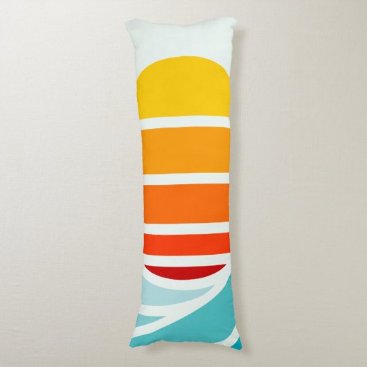 Zon over oceaangolven, modern lichaamskussen (Voorkant Verticaal)