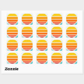 Zon over oceaangolven, modern vierkante sticker (Vel)