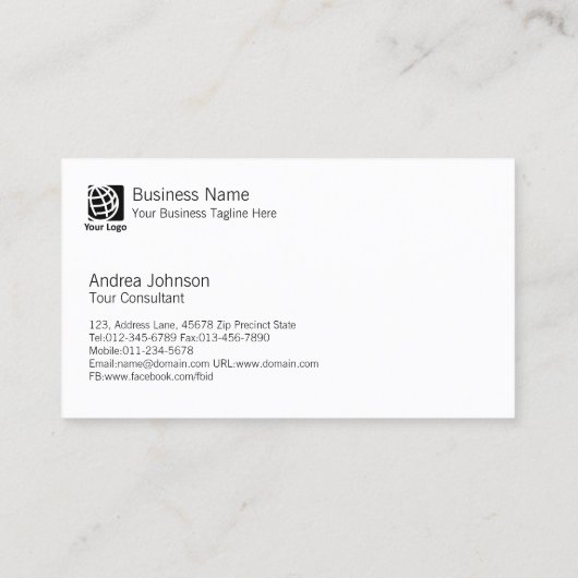 Zon over Ocean Beach Landscape Visitekaartje (Achterkant)