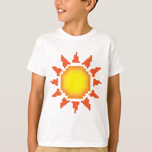 Zon Pixelkunst T-shirt (Voorkant)