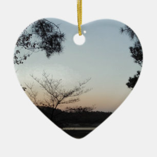 Zon plaatsen, rijzende maan boven Arrowiad Keramisch Ornament