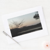 Zon plaatsen, rijzende maan boven Arrowiad Rechthoekige Sticker (Envelop)