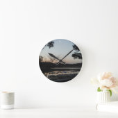 Zon plaatsen, rijzende maan boven Arrowiad Ronde Klok (Huis)