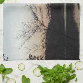 Zon plaatsen, rijzende maan boven Arrowiad Theedoek (Gevouwen)