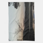 Zon plaatsen, rijzende maan boven Arrowiad Theedoek (Verticaal)