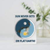 Zon plaatst nooit op Flat Earth! Briefkaart (Staand voorkant)
