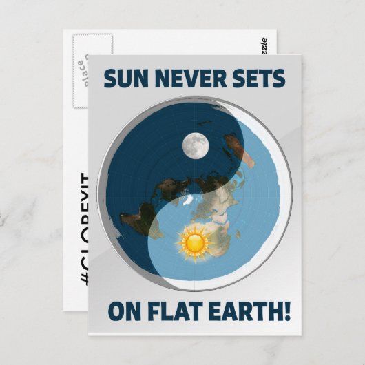 Zon plaatst nooit op Flat Earth! Briefkaart (Voorkant / Achterkant)