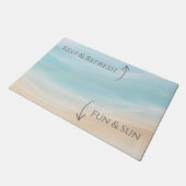 Zon & Plezier / Rust & Opfrissen Strandhuis Welkom Deurmat (Schuin)