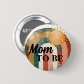 Zon regenboog Baby shower Moeder om te zijn Ronde Button 5,7 Cm (Voorkant /achterkant)