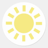 Zon: Retro-weersymbool Ronde Sticker (Voorkant)