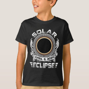 Zon Retro Zonsverduistering 2024 Totaal 8 Mannen a T-shirt