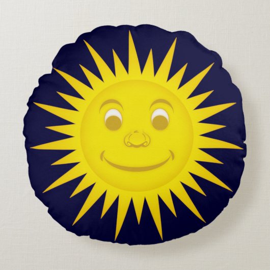 Zon Rond Kussen (Voorkant)