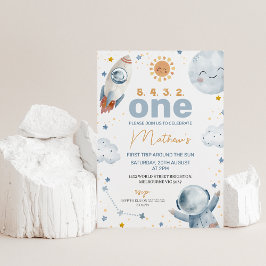 Zon Ruimte Eerste Reis Rond de Zon 1e Verjaardag Kaart