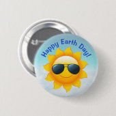 Zon & Schaduwen Aarde Dag Ronde Button 5,7 Cm (Voorkant /achterkant)
