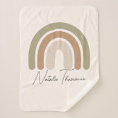 Zo'n schattige waterverf pastelmonogram regenboog sherpa deken (Voorkant)