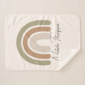 Zo'n schattige waterverf pastelmonogram regenboog sherpa deken (Voorkant (horizontaal))