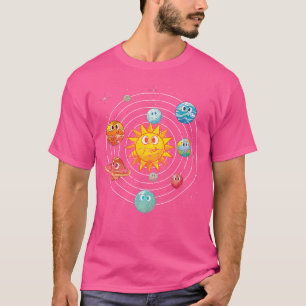 Zon Schattigee Planeten Astronoom Outer Space Scie T-shirt