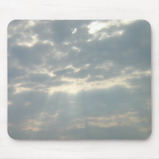 Zon schijnt door wolken Mousepad Muismat (Voorkant)