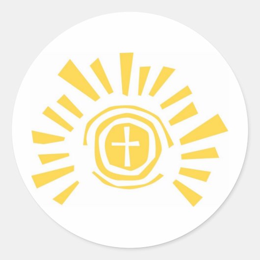 Zon schonen met uitknipsel ronde sticker (Voorkant)