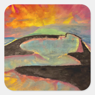 Zon skatepark stickers! vierkante sticker