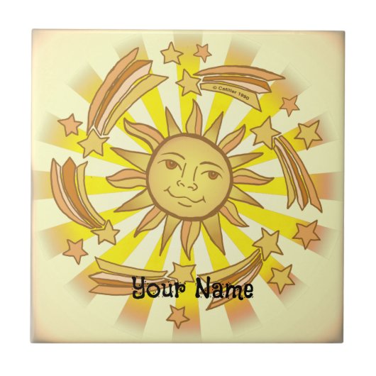 Zon Sterren Tegeltje (Voorkant)