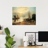 Zon stijgend door damp, J. M. W. Turner Poster (Thuiskantoor)