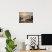 Zon stijgt door damp poster (Thuiskantoor)
