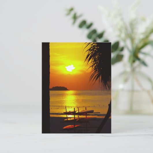 zon strand thailand briefkaart (Staand voorkant)