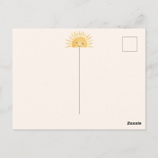 Zon-thema Baby shower Dank u Briefkaart (Achterkant)