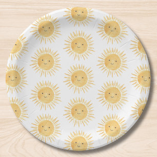 Zon-thema Baby Shower Papieren Bordje
