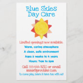 Zon thema kinderopvang flyer (Voorkant)