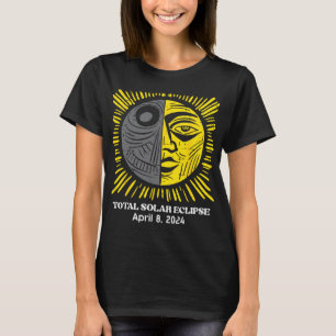 Zon Totaal Zonneverduistering 2024 April 8 Mannen T-shirt